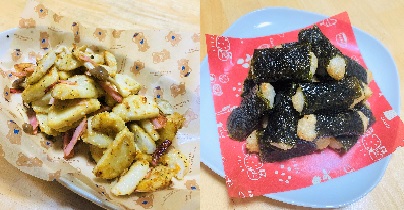 長芋のペペロンチーノ風と磯辺揚げ