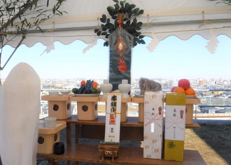 地鎮祭の祭壇