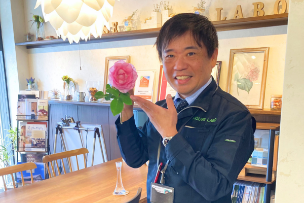 社長が育てているバラ